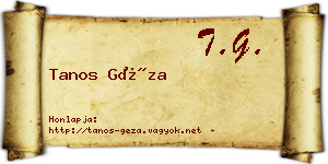 Tanos Géza névjegykártya