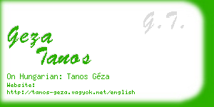 geza tanos business card