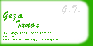 geza tanos business card